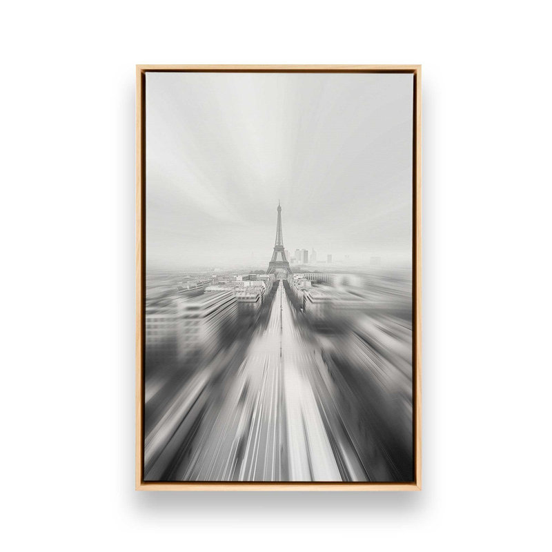 Impression sur toile Parisian Blur, H 18,75 po x l 12,75 po x P 1,75 po, Cadre américain en érable flottant
