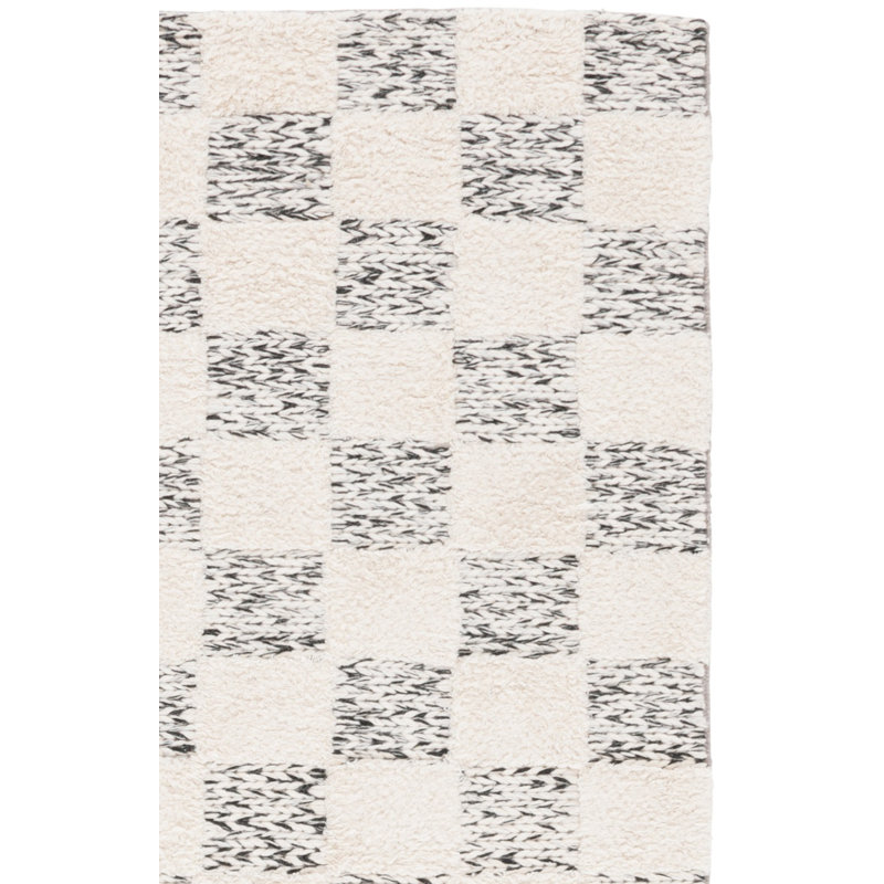 Tapis Natura 710 ivoire / noir, Carré 6 pi