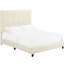 Lit tapissier beige avec 3 lattes de soutien et cadre emboîtable moderne en mousse