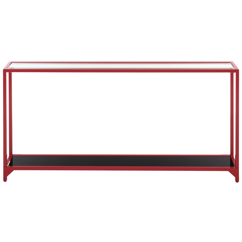 Console Charlie-Adam, 29" H x 56" W x 8" D, Clear, Red