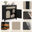 Ensemble de 2 buffets en rotin avec portes à tiroirs et armoire de rangement à tablettes réglables