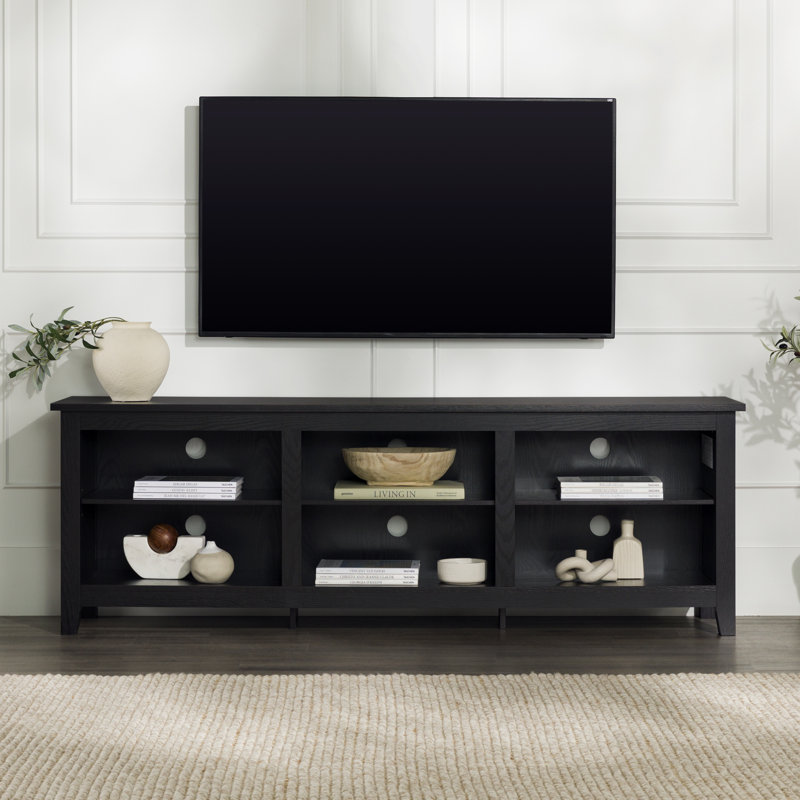 Meuble télé avec rangement ouvert Sunbury, Noir, 70"