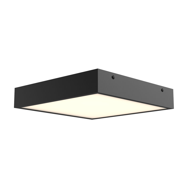 Plafonnier encastré à DEL Sydney, H 2 po x l 11,125 po x P 11,125, Noir mat