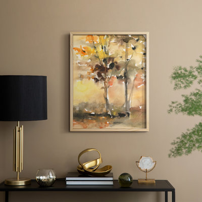 «Fall Foliage Watercolor II», reproduction encadrée - bois massif