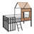 Metal Loft Bed With Roof, Window, Guardrail And Ladder-1313621874