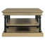 55.1" Wood Coffee Table With Black Legs