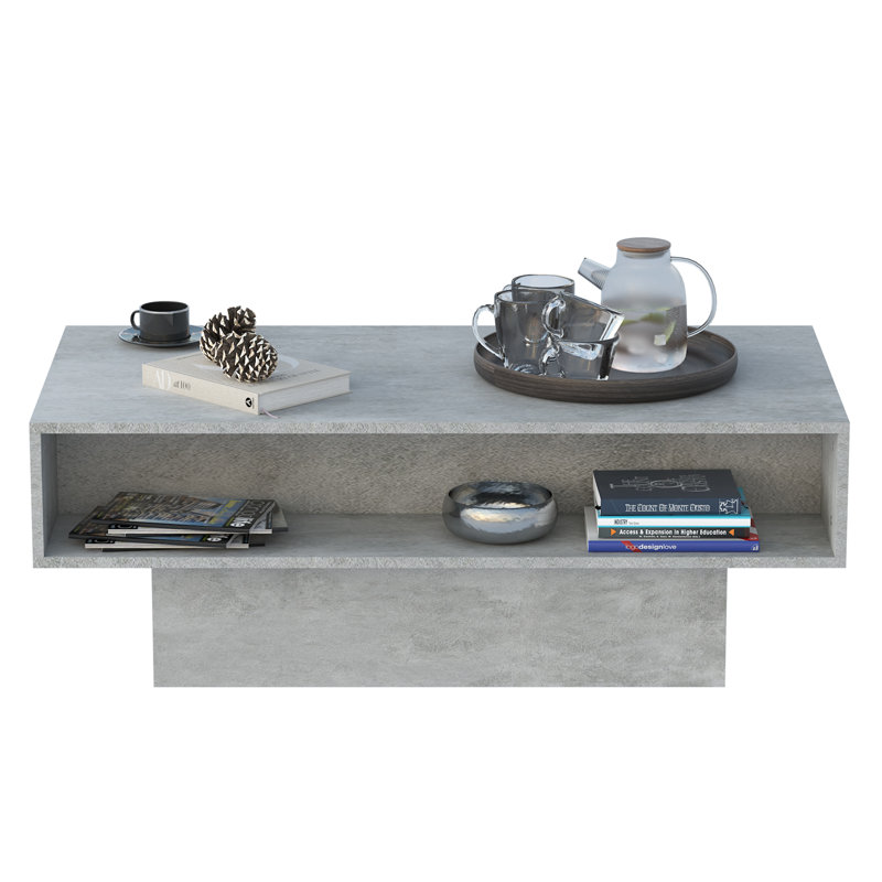 Modern Rectangular Coffee Table with Storage – Unique Design and 16-Level Adjustable Brightness