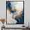 Sun Rays Ocean Blue White Gold III - Marble Wall Art Living Room