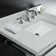 Marble Rectangle Widespread Console Bathroom Sink with Overflow