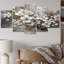 Ensemble de 5 décorations murales White Grey Cherry Blossum Harmony I 