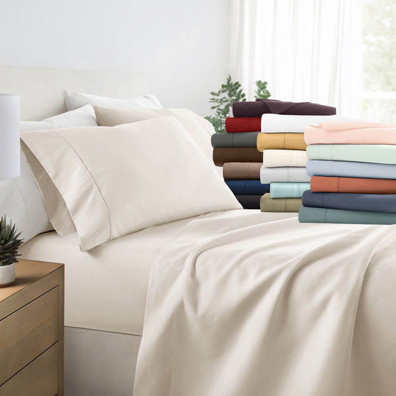 Ultra Soft Double Brushed 4 Piece Sheet Set – Deep Pocket Fade Resistant Bedding, Twin XL Sheet Set with 1 Pillowcase, Clay