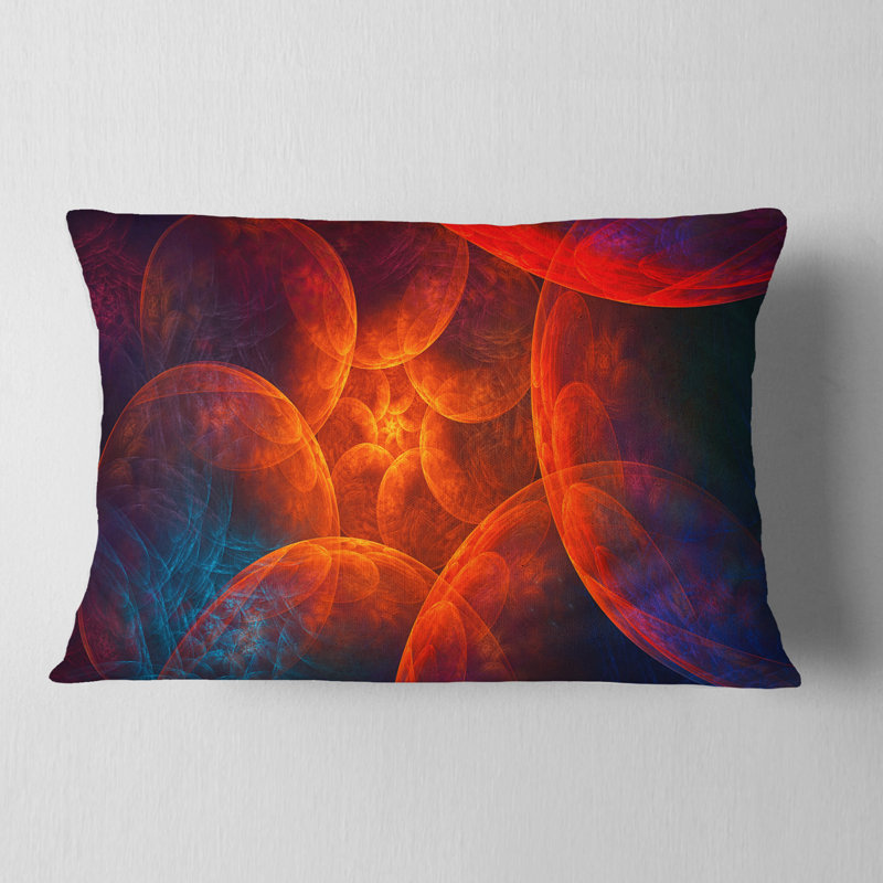 Coussin lombaire abstrait avec nuages, rouge