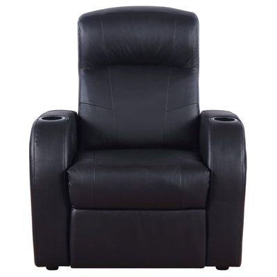 Fauteuil inclinable noir rembourré avec porte-gobelet
