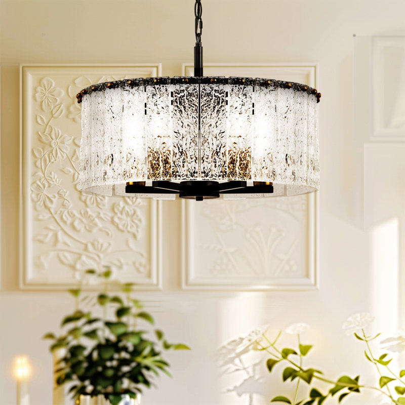 Hajarah 5 - Light Dimmable Empire Chandelier, Black/Gold, 16.93" H x 13.39" W x 7.48" D