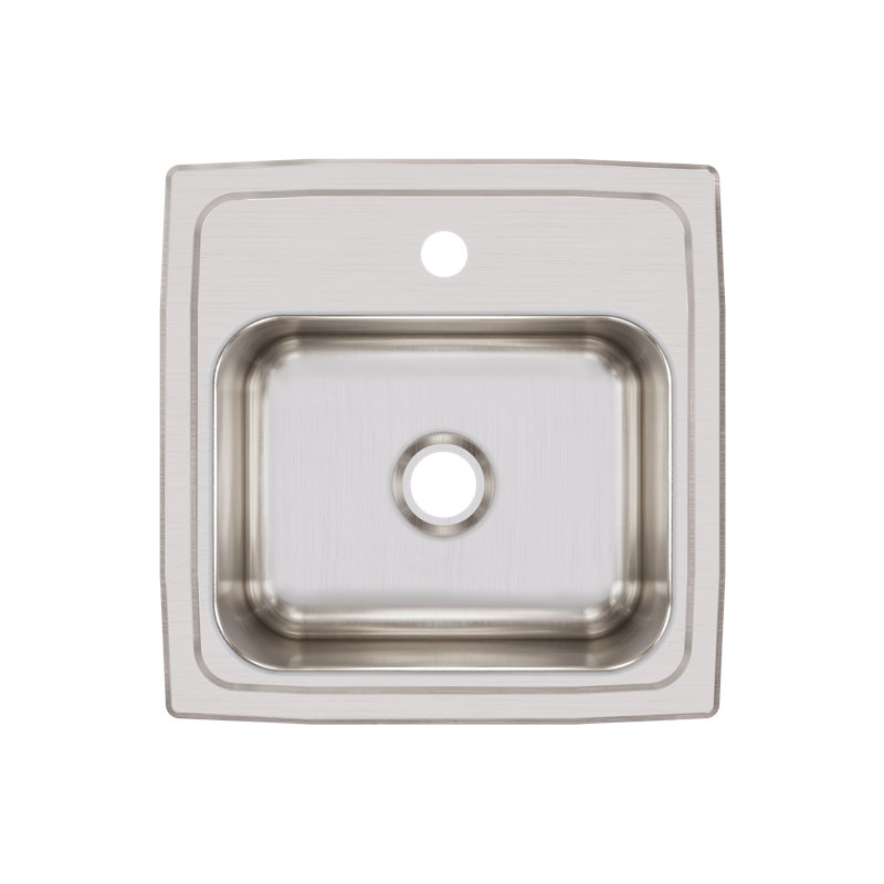 Lustertone 15" L x 15" W Dual Mount Kitchen Sink, 1 hole
