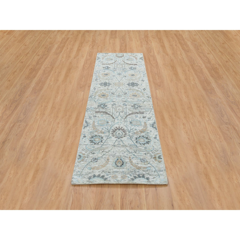 Tapis de couloir unique noué à la main nouvel âge 2 pi 7 po x 8 pi 2 po Valoniah