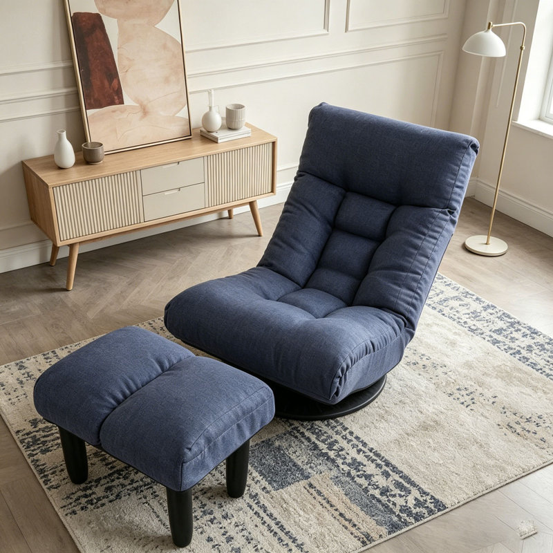 Fauteuil inclinable simple, Marine, Noir