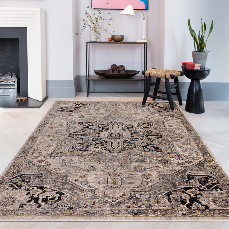 Biegel Oriental Grey/Beige/Black Area Rug, Rectangle 240 x 330cm