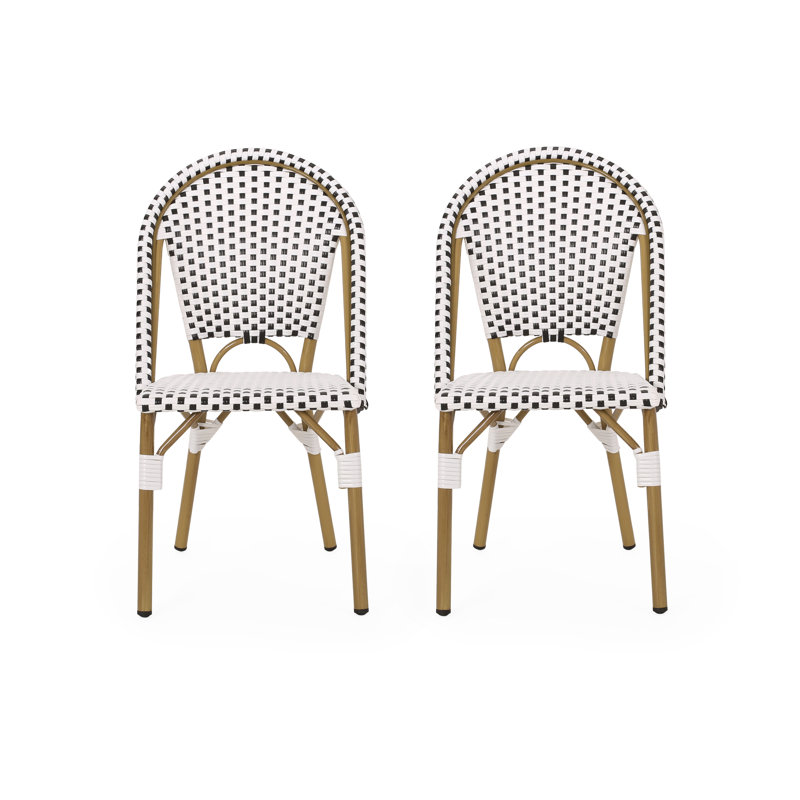 Chaise d'appoint de patio, Noir / blanc