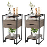 Chaketa Glass Top End Table Set