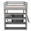 Lit mezzanine double gris avec tablettes, bureau - Utilisez l'espace au maximum en gris. Avec et pour une gestion efficace. Créez des performances fiables