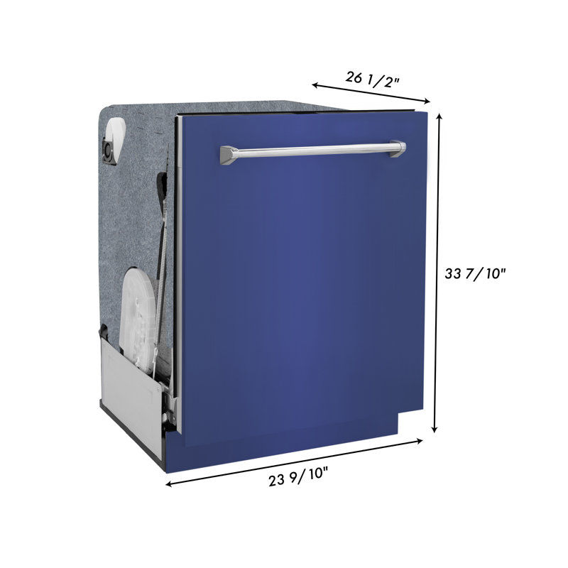 24" Monument Series 3rd Rack Top Touch Control Dishwasher with Stainless Steel Tub, Blue Matte