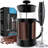 Zulay Kitchen Premium French Press Coffee Pot and Stainless Steel Milk Frother Set - 8 Cups 34oz