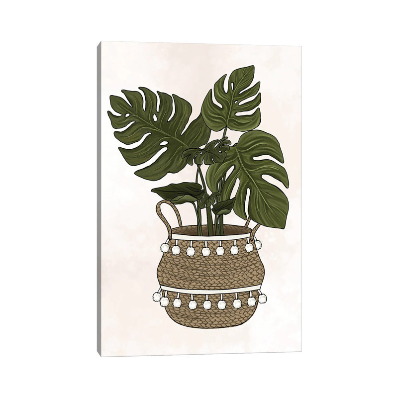 Monstera Plant by Katie Bryant - Wrapped Canvas Gallery-Wrapped Canvas Giclée, 66.04 cm H x 45.72 cm W x 3.175 cm D