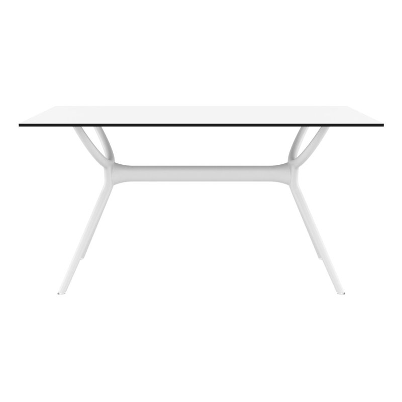 Farrah Rectangular Outdoor Dining Table , in. W in. D, White, 29.5" H x 55" L x 31.5" W