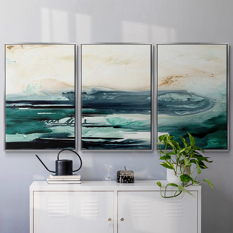 Écume de mer écoulement II 3 pièces, Argent, H 24 po x l 48 po x P 2 po