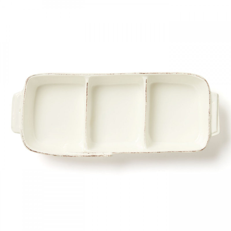 Lastra Stoneware Divided Serving Dish