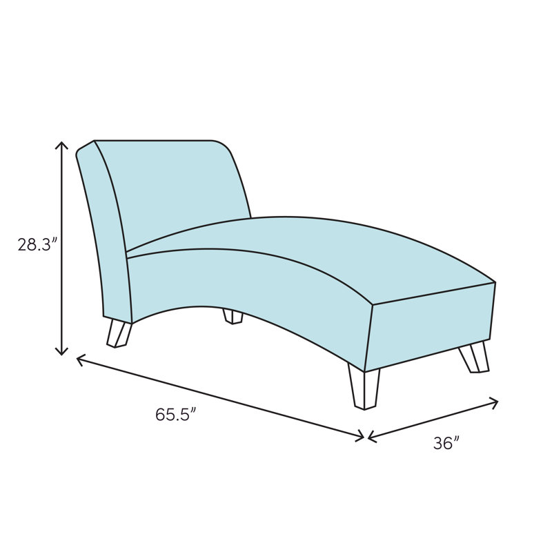 Ramsay Chaise Lounge, Black Genuine Leather