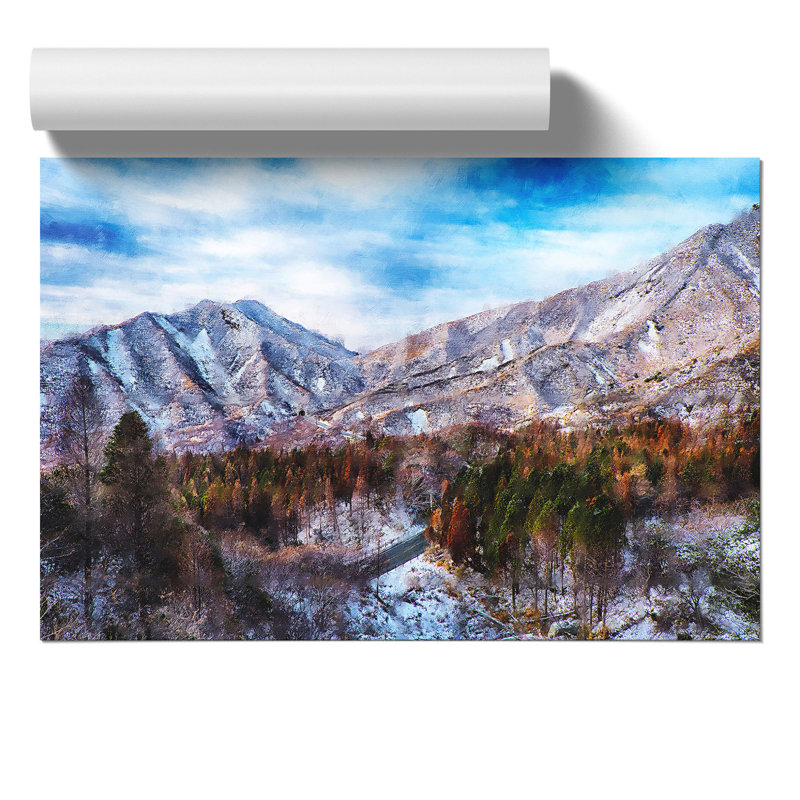 Mountain View Painting - Frameless Print, 30cm H x 42cm W x 0.1cm D