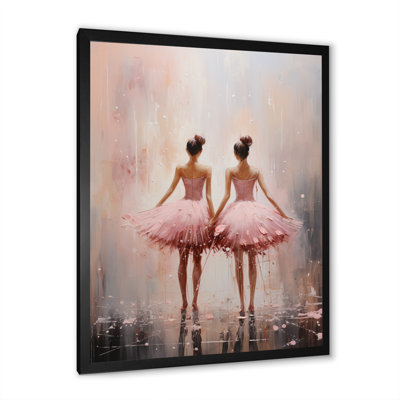 Pink Ballet Dance II - Ballet Framed Canvas Print Wall Art
