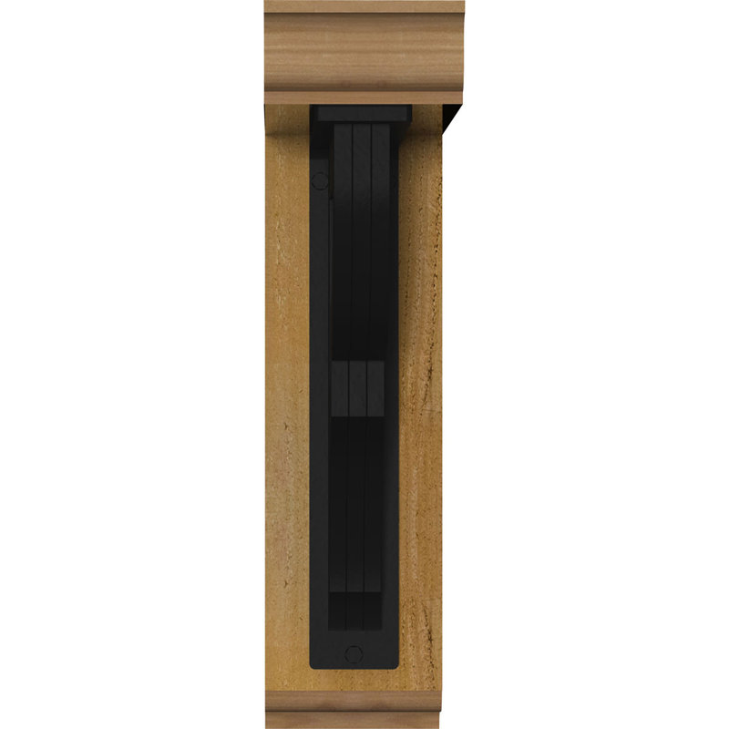 Support de fer triple Bradford, H 16 po x P 14 po, Cèdre rouge de l'Ouest l 4 po x T 2 po (sciage br