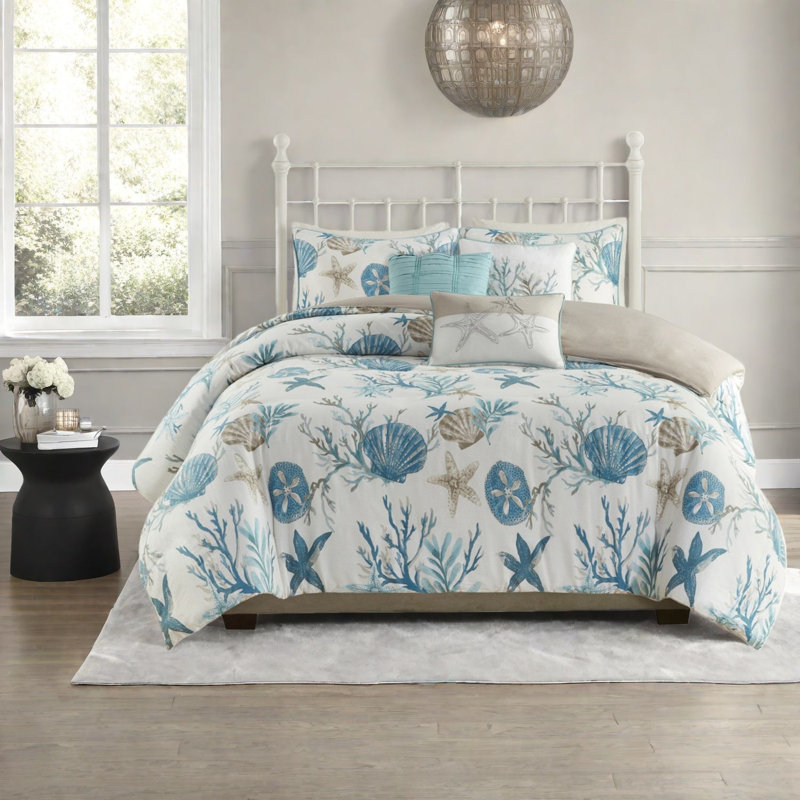 Ensembles de literie en satin de coton côtier, grand lit multicolore, décoration intérieure relaxante