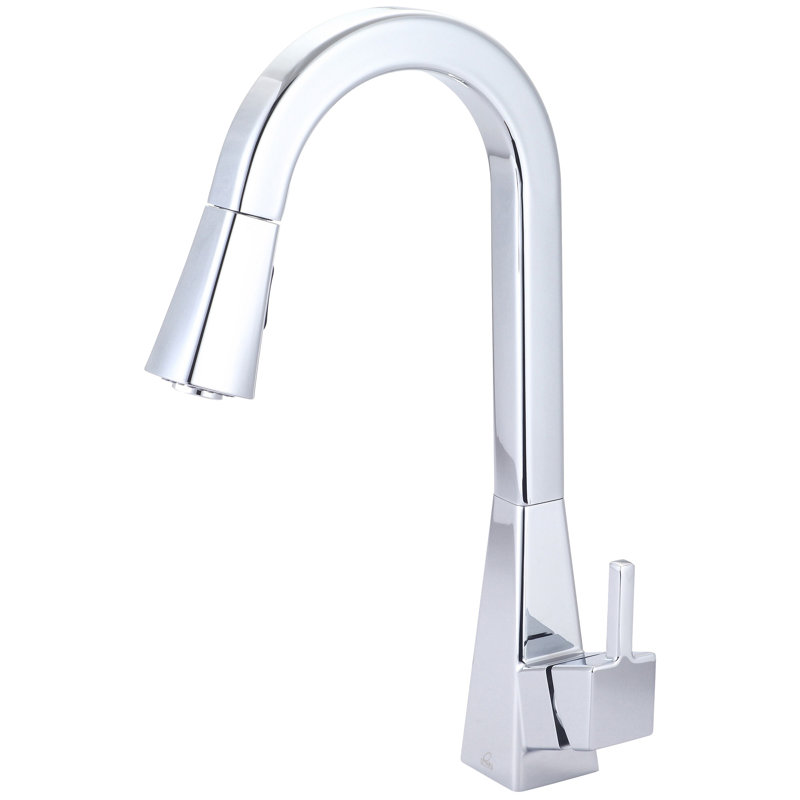 Olympia Faucets Pull Down Kitchen Faucet, Polished Chrome
