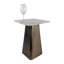 Table d'appoint moderne carrée en marbre pour la décoration intérieure - Table d'appoint élégante pour salon étroit ou table de bout de lecture - 22 po, bronze et brun clair