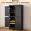 Armoire de cuisine de 43,3 po de hauteur avec tablettes réglables et tablette à micro-ondes, grande armoire de rangement pour la salle à manger et le salon-874114330