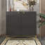 Armoire d'appoint 2 portes avec motif en relief et pieds en métal en forme de X pour un rangement moderne