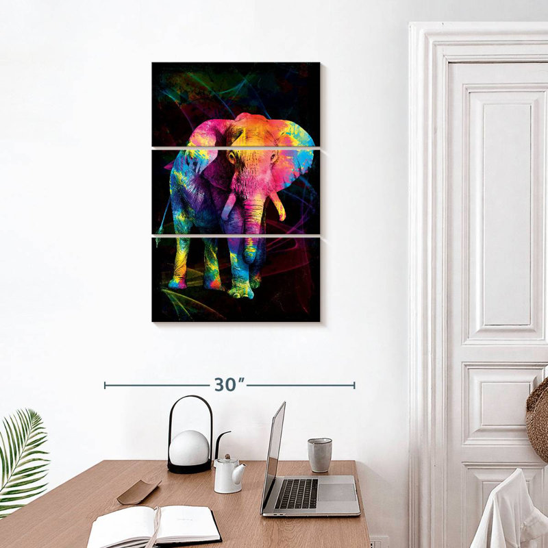 Couleurs d'éléphant d'Afrique Brampt, H 32 po x l 20 po