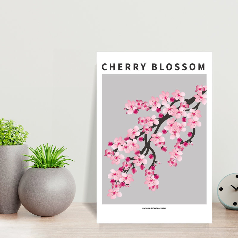 Cherry Blossom Branch 1 Piece Wrapped Canvas Wall Art, 45.72 cm H x 30.48 cm W