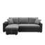 Canapé-lit modulaire réversible avec rangement et 2 tabourets gris acier Artemax