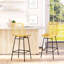 Tabourets de bar, tabourets de bar avec siège et dossier en osier respirant, tabouret de bar à cadre en métal pour la cuisine, la salle à manger, le bar-905402857