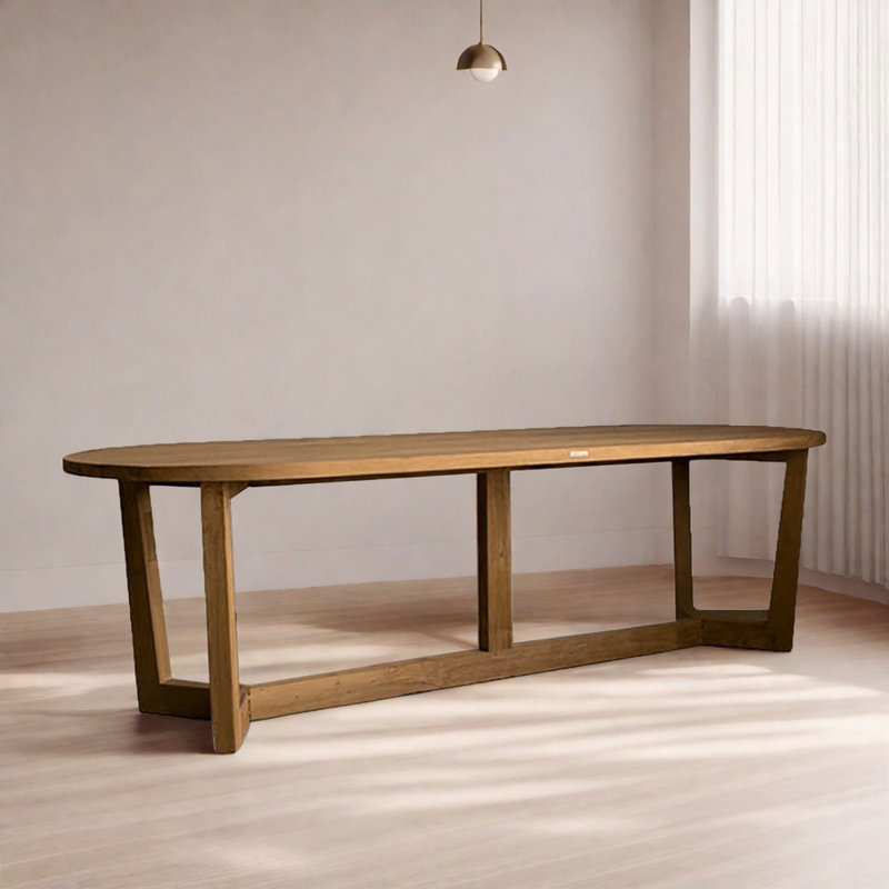 Table de salle à manger moderne en bois massif de style rétro moderne, H 29,5 po x L 70,8 po x l 31,4 po