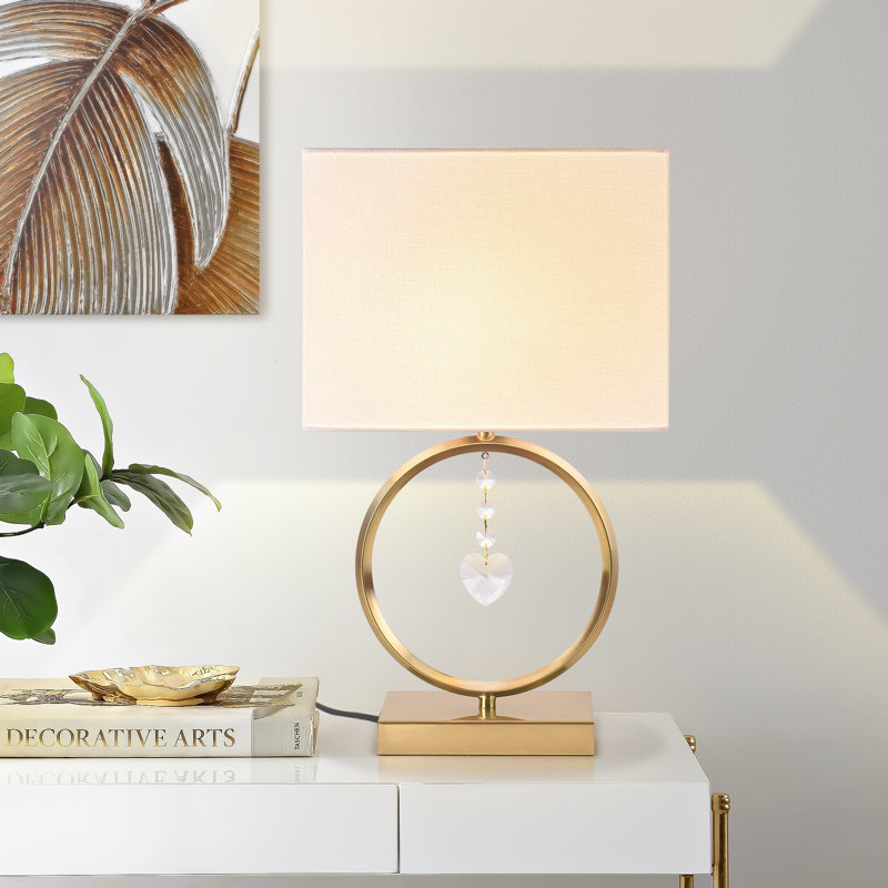 Lampe de table dorée contemporaine avec cristal 