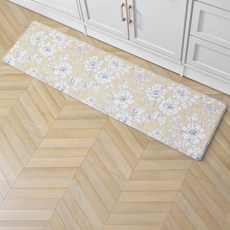 Tapis anti-fatigue debout Laura Irley Iris, Rectangle 1 pi 5 po x 5 pi, Jaune / or