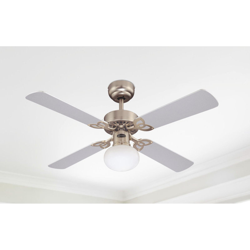 Romain 105cm Ceiling Fan, Brushed Aluminium/Light Maple or Silver