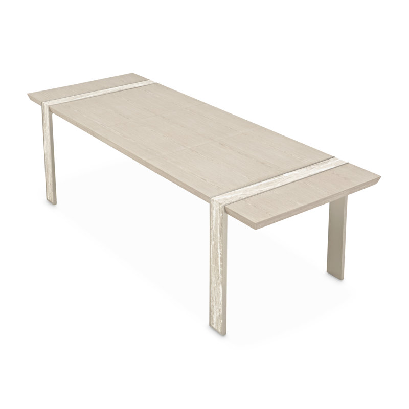 Lotus Bay Narrow Rectangular Dining Table - Sand, 30"H x 76"L x 36"W