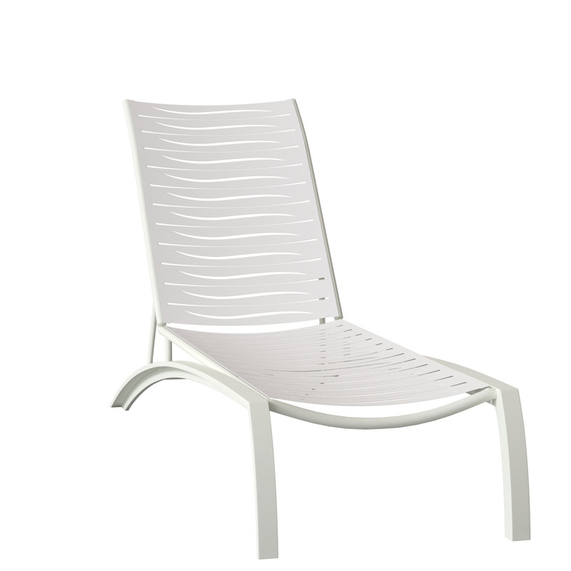 Chaise longue inclinable South Beach EZ Span ™, Vinyle neige, Obsidienne